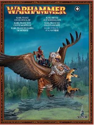 Freeguild General on Griffon (Karl Franz on Deathclaw)