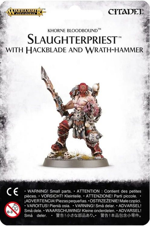 Slaughterpriest with Hackblade and Wrath-hammer Slaughterpriest with Hackblade and Wrath-hammer