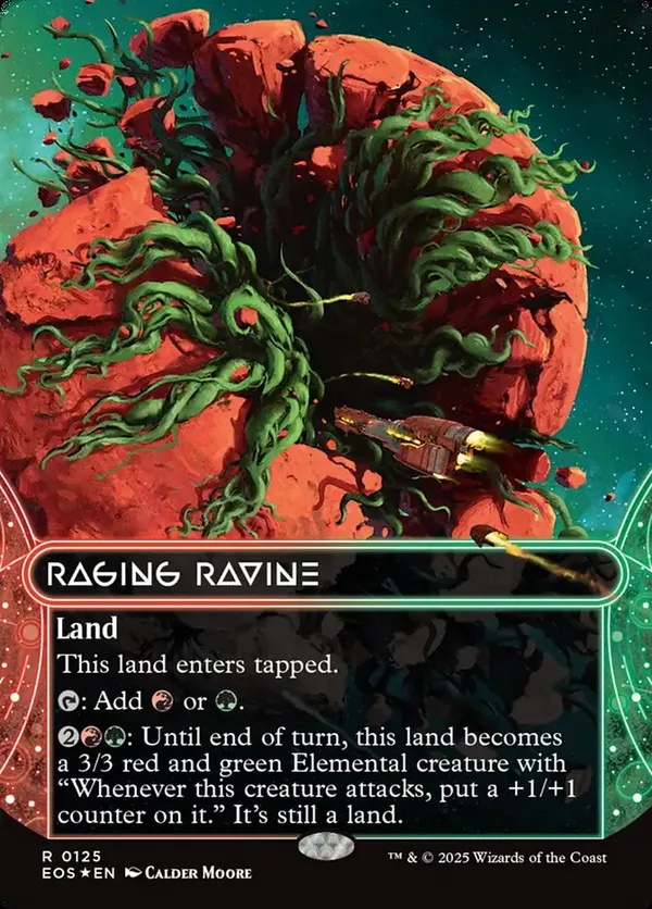 Raging Ravine (0125) (Borderless) (Galaxy Foil) (Foil)