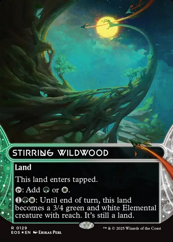 Stirring Wildwood (0129) (Borderless) (Galaxy Foil) (Foil)