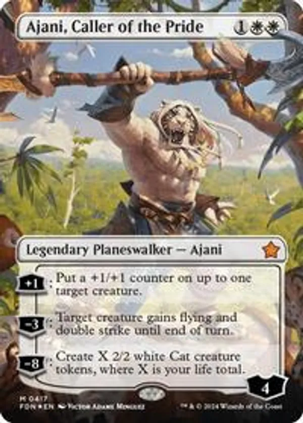 Ajani, Caller of the Pride (Borderless) (Mana Foil) (Foil)