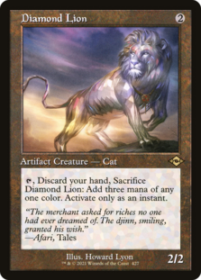 Diamond Lion (Retro Frame) (Foil Etched) (Foil)