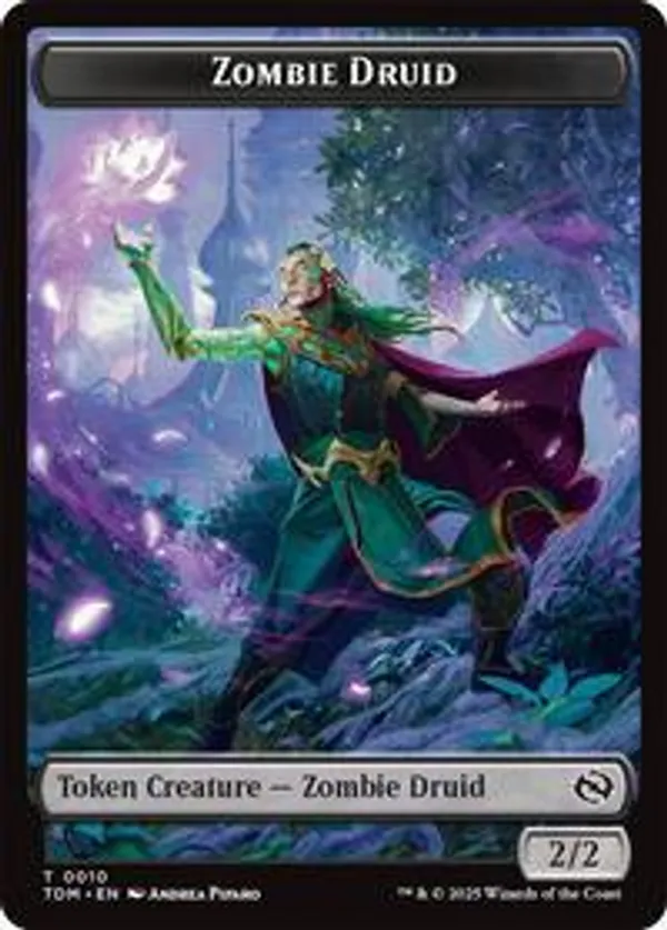 Zombie Druid // Treasure Double-Sided Token